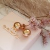Boucles d'oreilles boule 10 mm  plaqué or