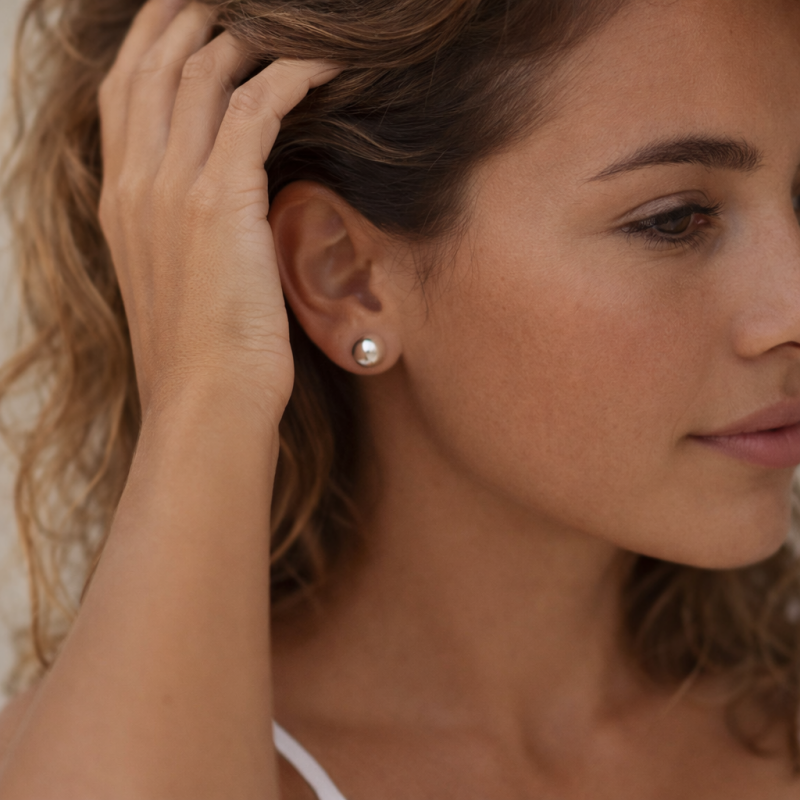 Boucles d'oreilles boule 10 mm  argent