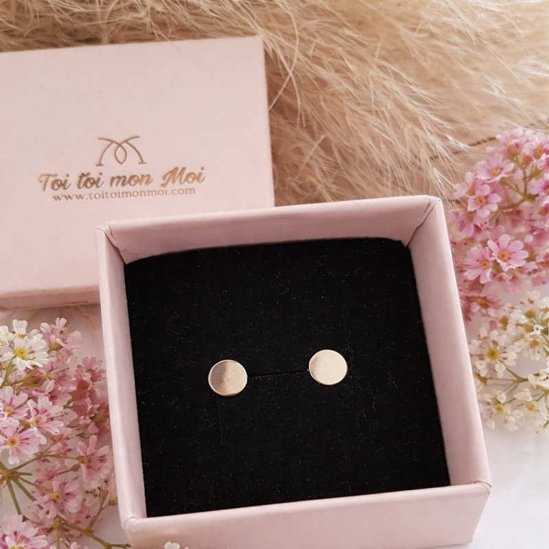 Boucles d'oreilles puces plates en argent