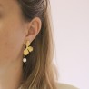 Boucles d’oreilles Flora Nacrée acier doré et perle nacrée | Maison Rosie