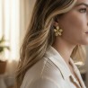 Boucles d’oreilles Soléa fleur dorée en acier inoxydable |Maison Rosie