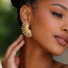 Boucles d’oreilles Azélie éventail doré acier inoxydable |Maison Rosie