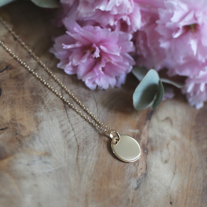 Médaille 15 mm plaqué or personnalisable