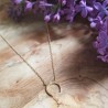 Collier petite lune plaqué or et zircon