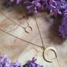 Collier petite lune plaqué or et zircon