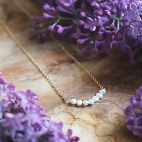 Collier plaqué or et multi...