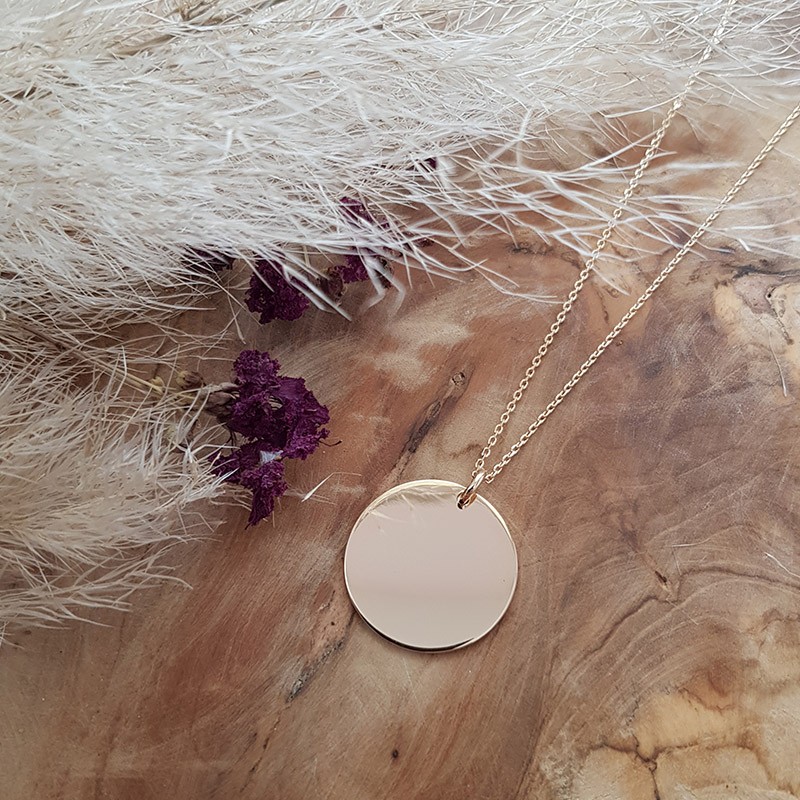 Médaille 27 mm plaqué or personnalisable