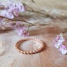 Bague fine billes plaqué or rose