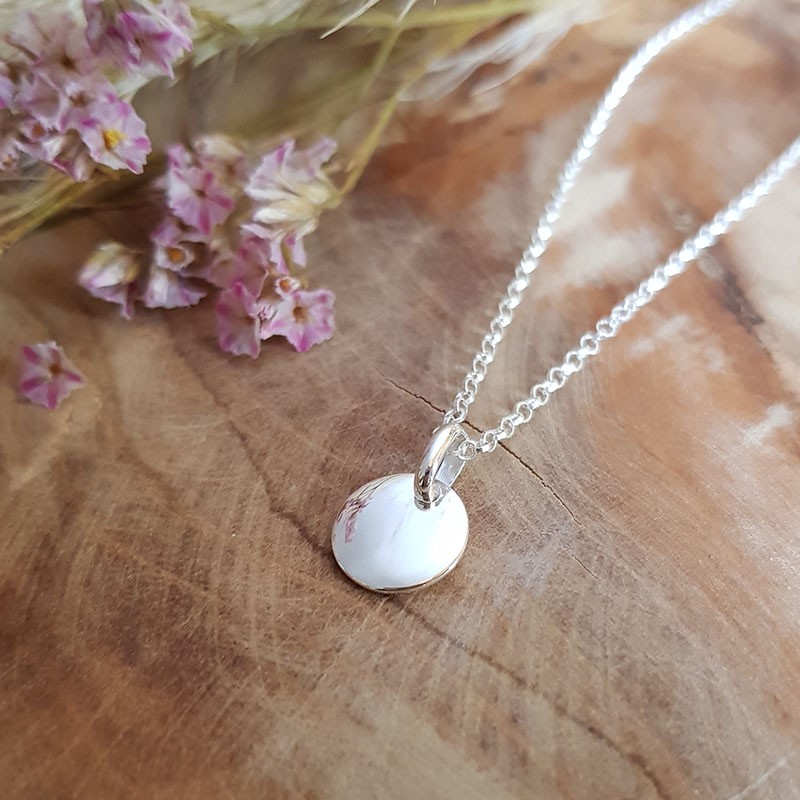 Médaille bombée 10 mm argent personnalisable