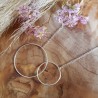 Collier grands anneaux entrelacés argent