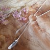 Collier anneau et double plumes argent