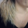 Collier grands anneaux entrelacés argent