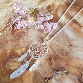 Collier attrape rêves argent