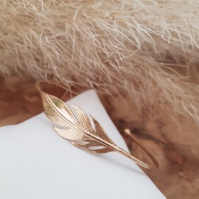 Jonc plume ouvert plaqué or