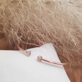 Jonc zircons ouvert plaqué...