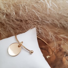 Jonc ouvert médaille 15 mm...