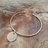 Jonc ouvert médaille 15 mm personnalisable plaqué or
