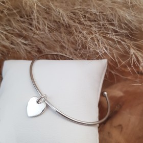 Jonc ouvert médaille cœur...