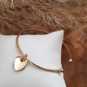 Jonc ouvert médaille cœur...