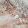 Bracelet feuilles et médaille 15 mm personnalisable plaqué or