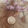 Médaille soleil 20 mm plaqué or personnalisable