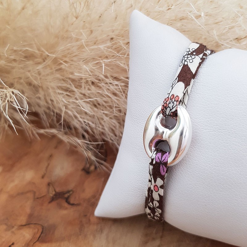 Bracelet liberty graine de café en argent