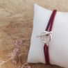 Bracelet homme cordon anneau fermoir tige en argent