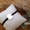 Bracelet homme cordon médaille 15 personnalisable en argent