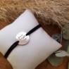 Bracelet homme cordon médaille 15 personnalisable en argent
