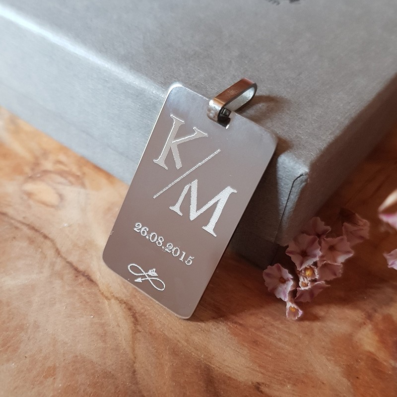 Médaille plaque 20x32 homme en acier