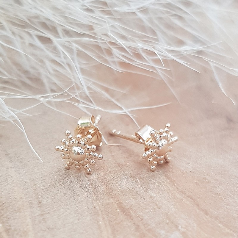 Boucles d'oreilles mini soleil plaqué or