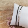 Bracelet cordon tube rond martelé en argent